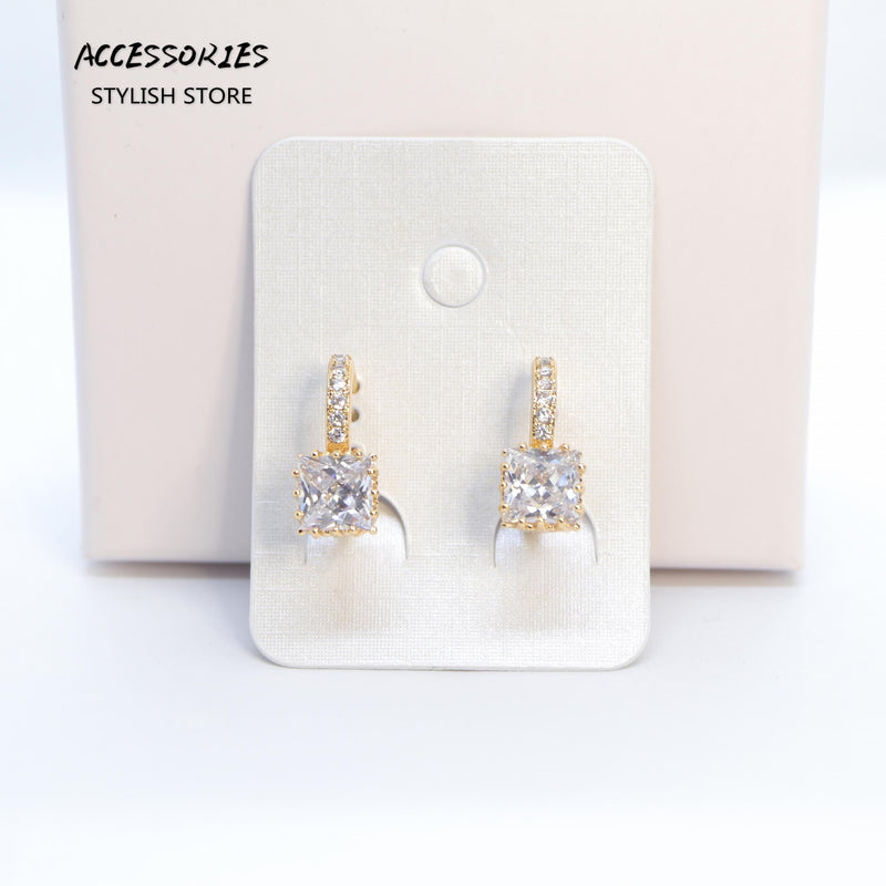 Diamond Plated Hoop Earrings for Women