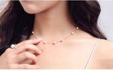 6mm Pearl Box Chain Choker Necklace for Women