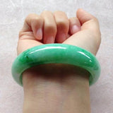 Pure Myanmar Jade A-Class 54-62mm Light Green Bracelet Gift