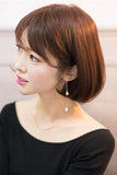 925 Sterling Silver Pearl Chain Ear Line Long Earrings For Women