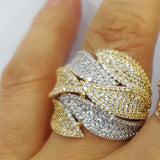 Romantic Wedding Ring CZ Crystal Pave Setting Jewelry For Women