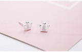 925 Sterling Silver Crown Earrings, Hypoallergenic Ear Piercing Jewelry
