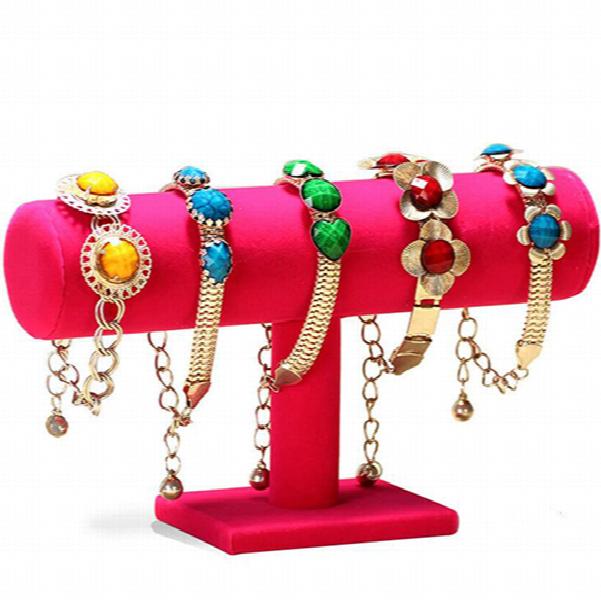 Portable Velvet Bracelet Bangle Necklace Jewelry Display Stand