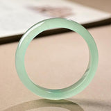 Zheru Jewelry Natural Myanmar Jade 54-64mm Light Green Bracelet