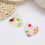40pcs Floral Heart Shape Resin Charms DIY Jewelry Findings