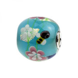 925 Sterling Honeybee Flower Charm Bead for Bracelet