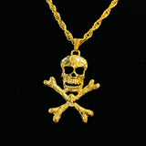 Vintage Punk Skull Head Pendant Necklace Halloween Gift