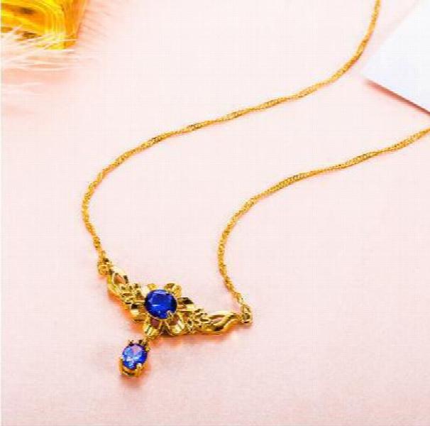 Zircon Gold-Plated Sunflower Pendant Collarbone Chain Wedding Jewelry