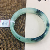 Natural Jadeite Bracelet Pure Green 54-62mm Two-Color Female Jade Bracelet