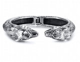 Punk Stainless Steel Biker Wolf Bracelet Cuff for Men Father