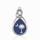 South Carolina Flag Circle Charm Charms Necklace Pendant Jewelry Accessory