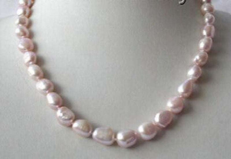 Lavender Freshwater Pearl Necklace 9-10mm Baroque