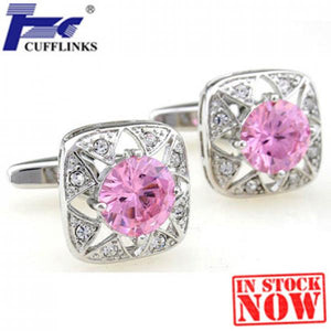 Pink Stone Cufflink 2 Pairs Promotion