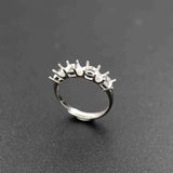 4MM Rose Silver Round CZ Stones Prong Setting 925 Sterling Silver Ring Setting