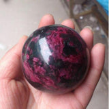 Peach Blossom Stone Jade Ball Crystal Sphere Healing 45-50mm