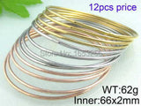 12pcs/set Bracelet Bangle Women Wrist Jewelry 2mm
