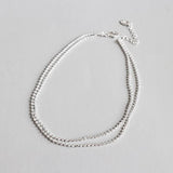 925 Silver Chain Anklet Beads Bracelet Foot Jewelry Summer Beach Party