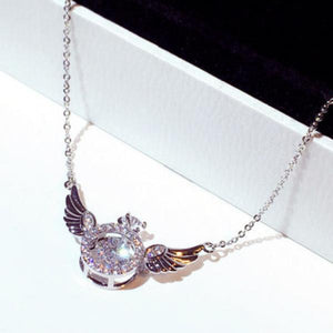 Rhinestone Wings Necklace for Lady Party Wedding