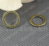 200 pcs Antique Bronze Circle Word Charms Pendants