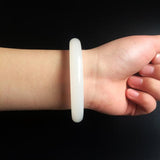 Zheru Jewelry Hetian Jade Bracelet for Women, 54-64mm, Elegant Princess Style