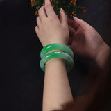 Zheru Jewelry Natural Burmese Jadeite Green Bracelet Princess Jewelry