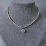 Natural Coin Pearl Necklace For Women, Freshwater Pearl Chocker Necklace