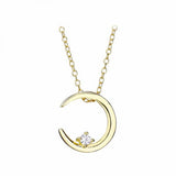 925 Silver Smile Crystal Pendant Necklace
