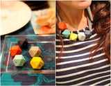 Geometric Wooden Beads Rainbow Colors for Teething Necklace Jewelry 30pcs