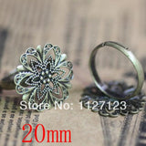 50Pcs 20mm Filigree Ring Base Blanks for Jewelry Making