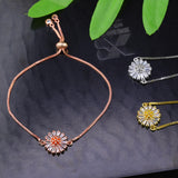 DIY Zircon Flower Charm Bracelets For Women
