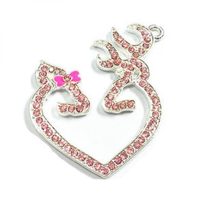 10pcs Pink Bowknot Deer Rhinestone Pendants - Kids Necklace Making