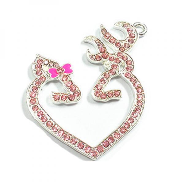 10pcs Pink Bowknot Deer Rhinestone Pendants - Kids Necklace Making
