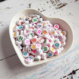 500PCs 4*7MM Acrylic Letter Beads A-Z Neon Alphabet Initial Beads