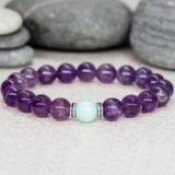 Amethyst Bracelet Reiki Crystal Stress Relief Gift for Mom