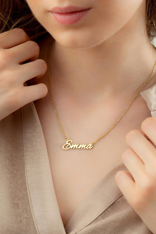 Personalized Family Name Necklace, Stainless Steel Minimalist Jewelry