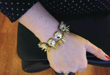 Clear Dot Bracelet Bangle Glass Stone Jewelry for Women