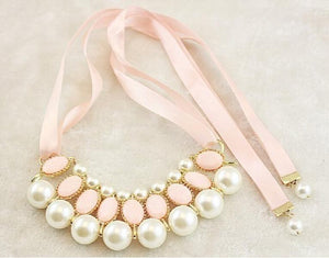 European Silk Pearl Necklace Bead Chain Jewelry