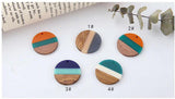 4pcs 28mm Splice Round Earring Charms DIY Jewelry Wood Charms