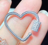 ST019 Heart Shape Clasp Cubic Zirconia Pave Multicolor Electroplated Jewelry