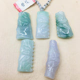 Emerald Jade Hand-Carved Bamboo Pendant Necklace for Men and Women