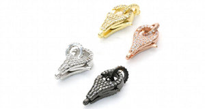 5PCS CZ Micro Pave Lobster Clasp Pendant