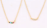 925 Silver Zircon Garland Pendant Necklace Women Rainbow Crystal Charm