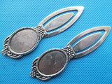 10pcs Antique Oval BookMark Base Setting Tray Bezel Pendant Charm