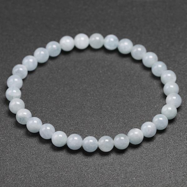 Aquamarine Single Circle Bracelet 6 8 10mm Beads