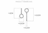 925 Silver Asymmetry Earrings Bar & Open Circle CZ Set
