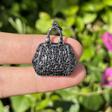 Bling Zirconia Pave Handbag Pendant Charm Jewelry Accessory