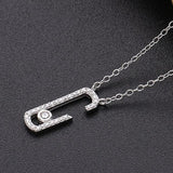 925 Silver Europe Jewelry Zircon Pave Drop Pendant Necklace