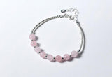 6.5mm Rose Quartz Stone Bangle Cuff Bracelet