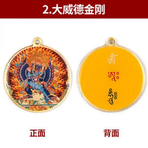 Tibetan Buddhist Pure Copper Protector Statue Necklace