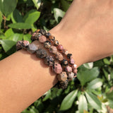 Natural Rhodonite Diamond Shape Bracelet Crystal Quartz Healing Stone Gift